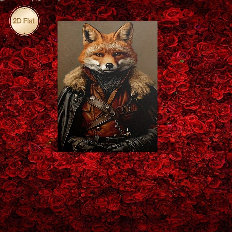 Victorian Steampunk Fox Framed Canvas Painting - Image 4