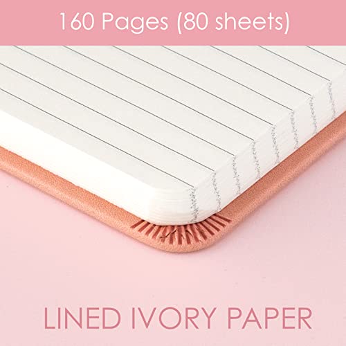 THiNKABLE Pink Journal Notebook, A4 Lined Vegan Leather Hard Cover Journal for Writing, 8.25x10.25 inches, Pretty Notebook For Work, Pastel Notebook for Office - Image 2