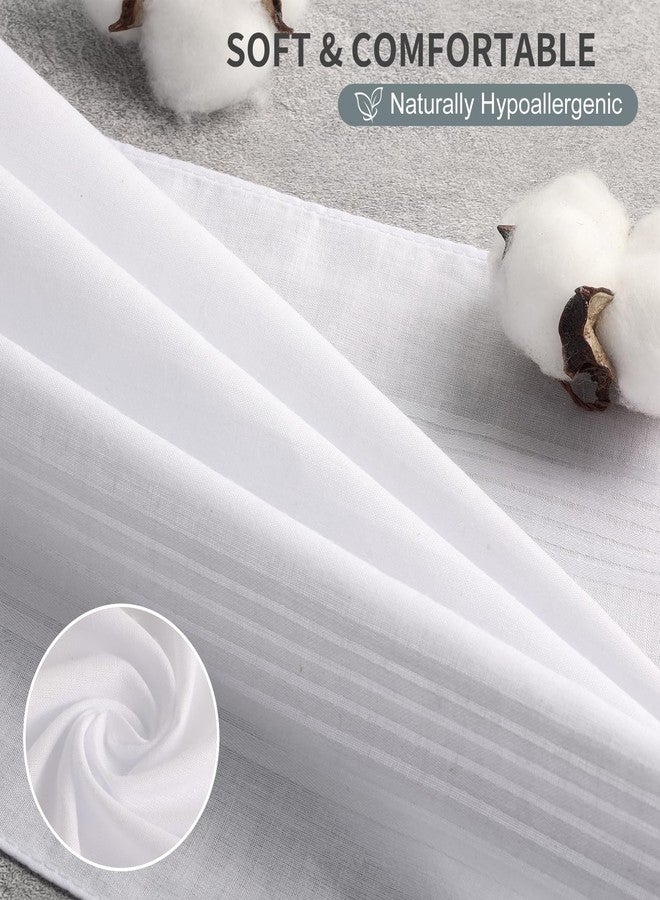 HHHAZ 12 Pack Handkerchiefs for men, 100% Soft Cotton 16x16 Inch Men's Handkerchiefs, White Classic Pocket Hankies, White, 16 inches - Image 4