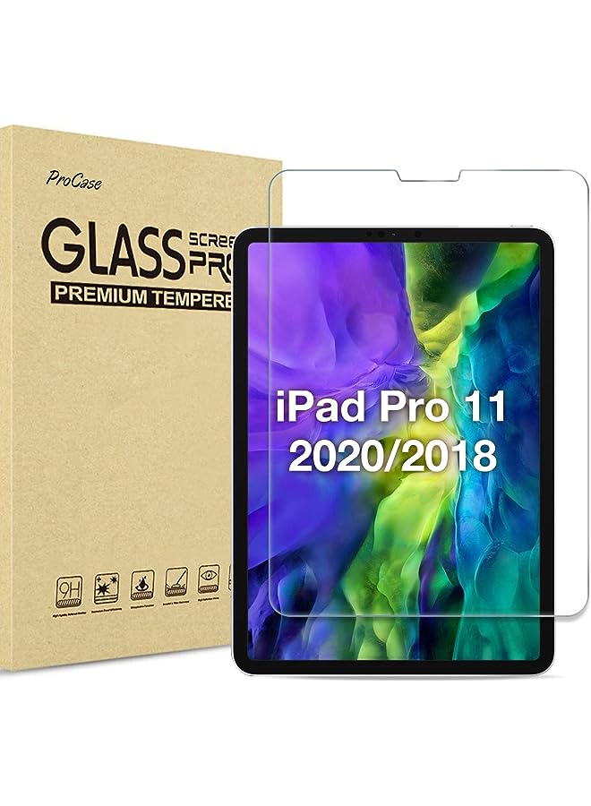 Procases iPad Pro 11 Screen Protector 2022 2021 2020 2018, Tempered Glass Screen Film Guard Screen Protector for iPad Pro 11 4th 2022/3rd Gen 2021 /2nd Gen 2020/ 1st Gen 2018 -Clear - Image 1
