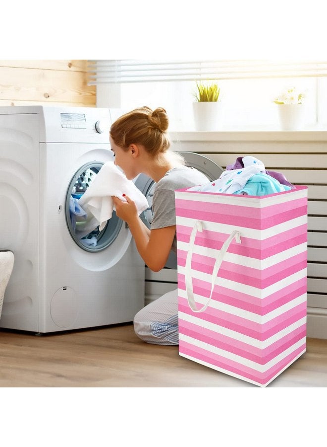 كلوكور سلة غسيل وردية للفتيات من CLOCOR بسعة 75 لترًا، سلة غسيل مستقلة للأطفال، سلال خفيفة الوزن وطويلة لغرفة الأطفال، سلة قابلة للطي لغرفة الأطفال، صناديق تخزين ألعاب كبيرة مقاومة للماء (سلة وردية) - Image 3