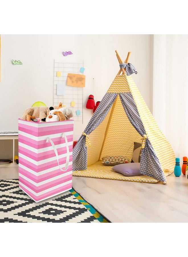 كلوكور سلة غسيل وردية للفتيات من CLOCOR بسعة 75 لترًا، سلة غسيل مستقلة للأطفال، سلال خفيفة الوزن وطويلة لغرفة الأطفال، سلة قابلة للطي لغرفة الأطفال، صناديق تخزين ألعاب كبيرة مقاومة للماء (سلة وردية) - Image 4