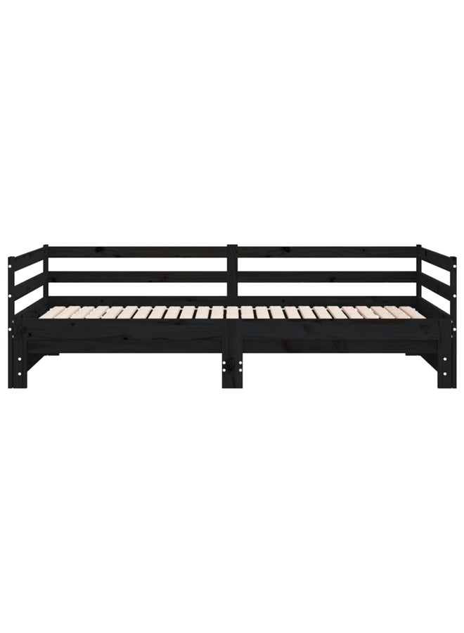 فيداكسل سرير نهاري قابل للسحب خشب صنوبر صلب أسود 2×(90×200) سم 806954 - Image 5