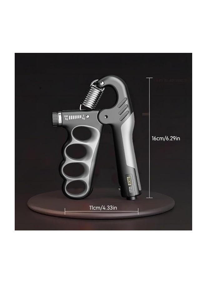 Cool Baby Style Grip Strength Trainer Adjustable Resistance 5-100 Kg Grip Strengthener  Non-Slip Counting Hand Gripper For Muscle Building(‎Grey)  - Image 2