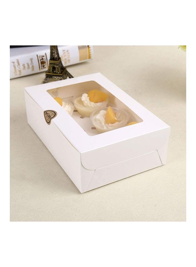 نيبمينينت مجموعة علب كب كيك ورقية بعدد 6 خانات، من 10 قطع أبيض/ شفاف - Image 4