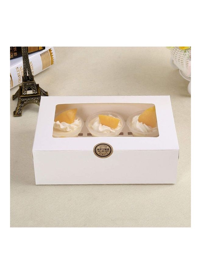 نيبمينينت مجموعة علب كب كيك ورقية بعدد 6 خانات، من 10 قطع أبيض/ شفاف - Image 5