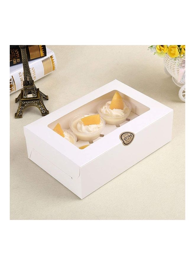 نيبمينينت مجموعة علب كب كيك ورقية بعدد 6 خانات، من 10 قطع أبيض/ شفاف - Image 3