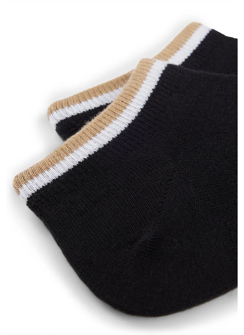 BOSS Two-pack of ankle socks with signature-stripe cuffs