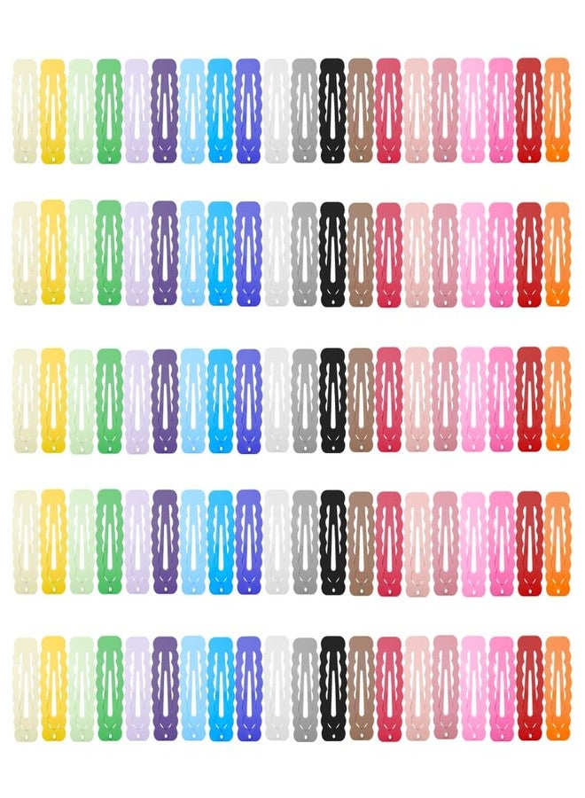 ECADY Rectangle-Shaped Hair Clips, (100-Pack 20-Colors) Metal Snap Barrettes for Girls, Women, Kids, for Holding & Decorating Hairstyles - Image 1