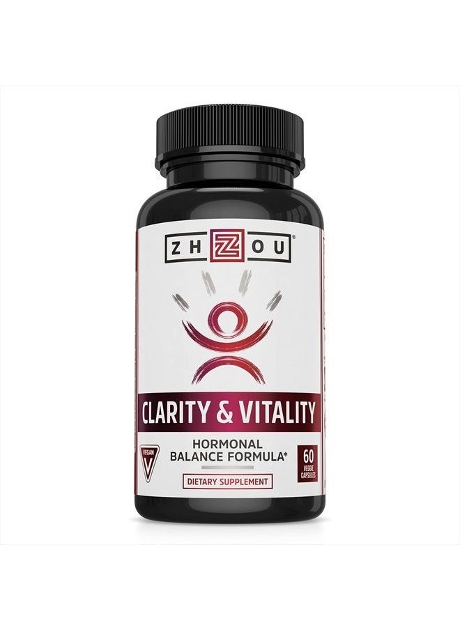 Zhou Nutrition Zhou Clarity and Vitality (formerly DHEA) 50 mg, Hormonal Balance Formula for Women & Men, Healthy Aging, Non-GMO, Vegan, Gluten Free, 60 Capsules  - Image 1