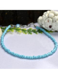Baby Blue Small Plastic Beads Anklet