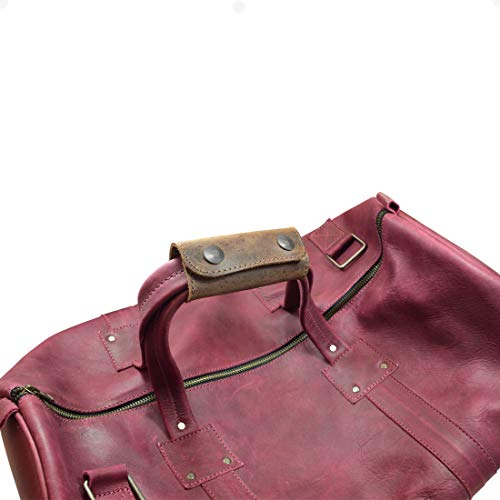 Hide & Drink Hide Drink Handle Grip Replacement for Luggage Bags Travel Accessories Full Grain Leather Handmade Bourbon Brown - Image 1