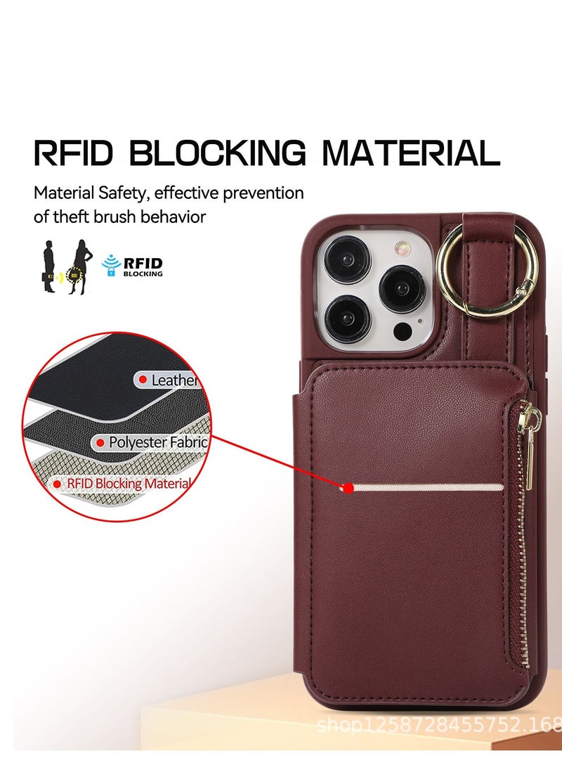 Y&D IPhone 14 phone case with protective case lanyard phone case leather sticker multi-functional phone case optional iPhone 14/iPhone 14 pro/iPhone 14 pro max/iPhone 14 plus - Image 4