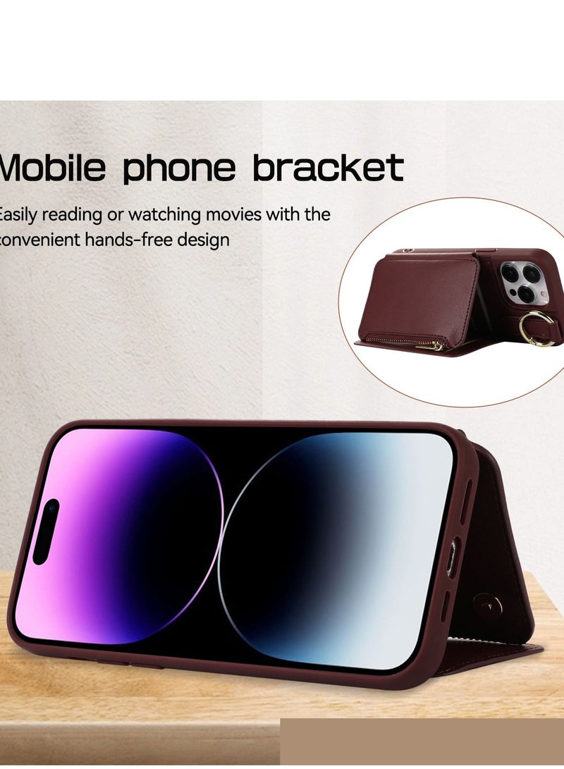 Y&D IPhone 14 phone case with protective case lanyard phone case leather sticker multi-functional phone case optional iPhone 14/iPhone 14 pro/iPhone 14 pro max/iPhone 14 plus - Image 5