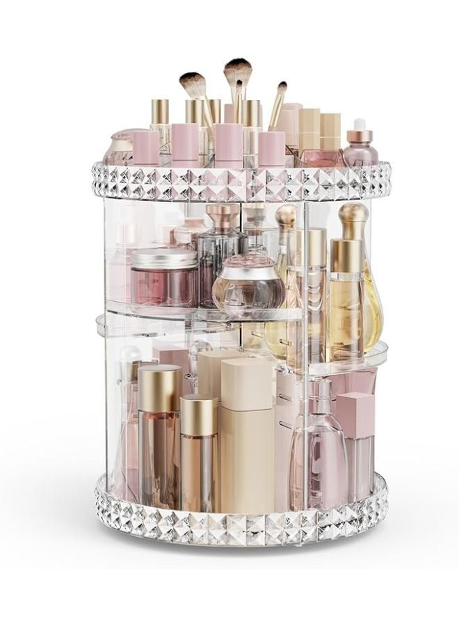 360° Rotating Cosmetics Organizer Makeup Organizers for Bathroom Vanity - Image 1
