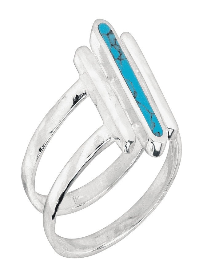 Silpada 'Strait To It' Compressed Turquoise Three-Bar Ring in Sterling Silver, Size 8, Size 8 - Image 2