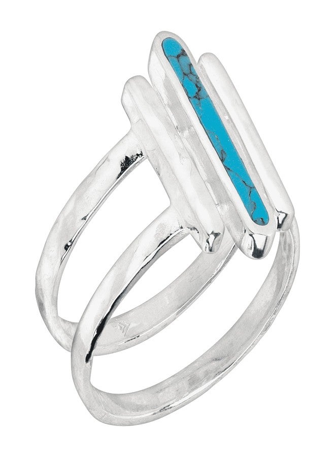 Silpada 'Strait To It' Compressed Turquoise Three-Bar Ring in Sterling Silver, Size 8, Size 8 - Image 3