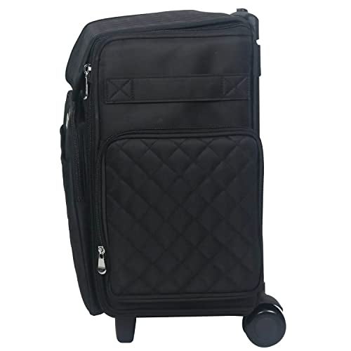 Everything Mary Rolling Scrapbook Tote – Black Quilted Craft Bag with Wheels – Storage Organizer for Scrapbooking, Papercraft, Art Supplies & Portable Craft Tools - Image 5
