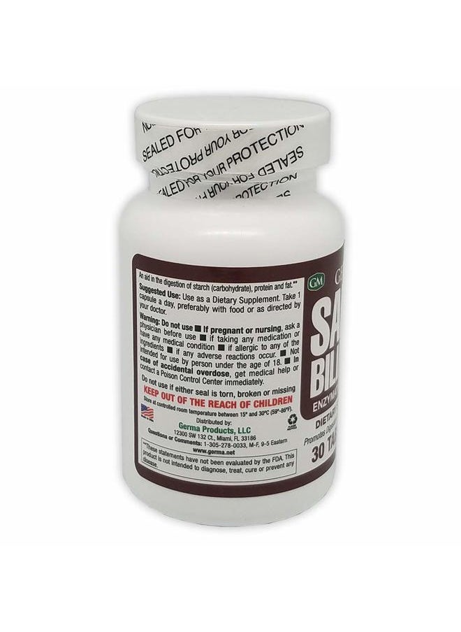 Germa Bile Salts Natural Dietary Supplement, for Liver Support / Sales Biliares Suplemento Dietetico Natural, Ayuda Higado 30 Tabs  - Image 2