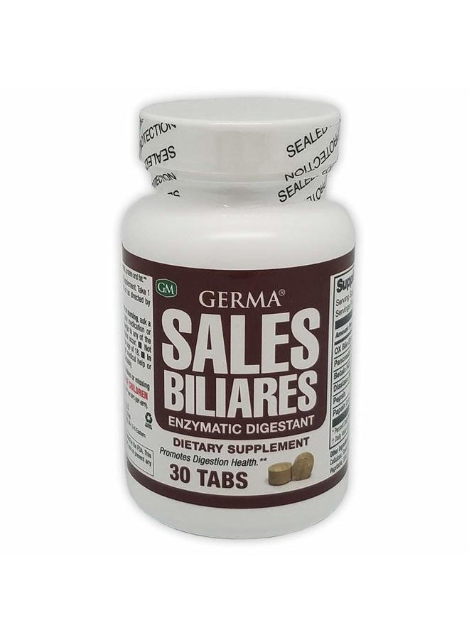 Germa Bile Salts Natural Dietary Supplement, for Liver Support / Sales Biliares Suplemento Dietetico Natural, Ayuda Higado 30 Tabs  - Image 1