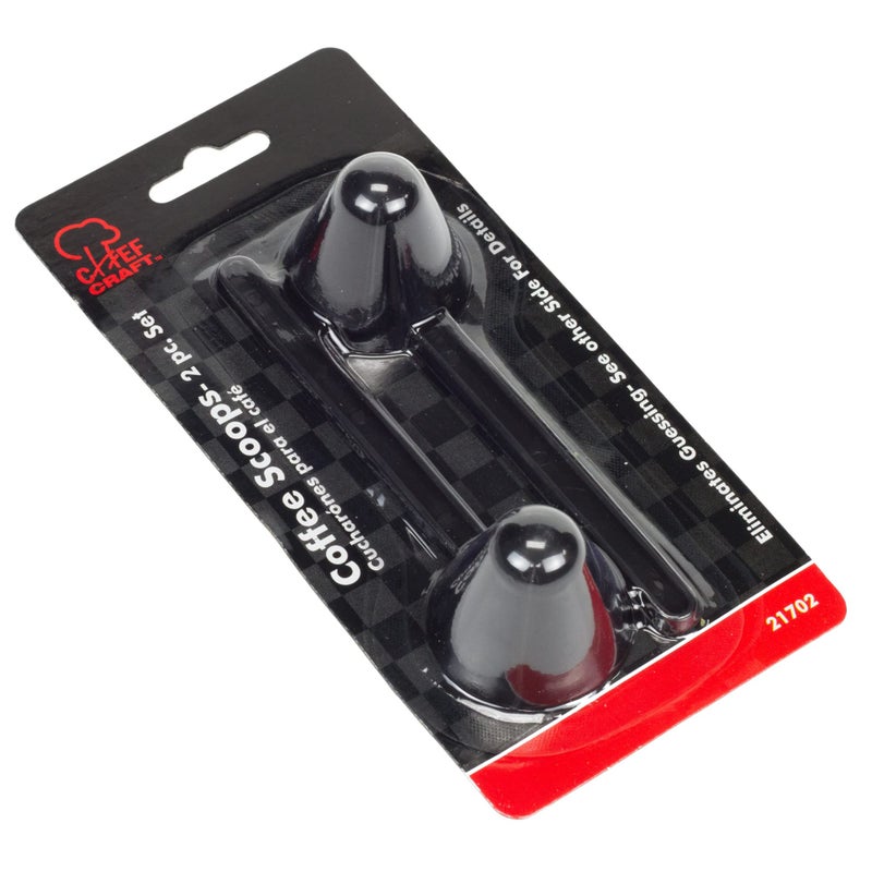 Chef Craft Classic Plastic Coffee Scoop, 1 Ounce 2 Piece Set, Black - Image 2