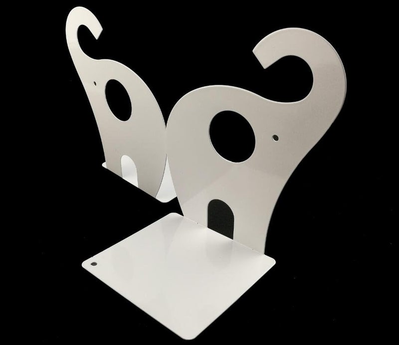 Winterworm Cute Elephant Bookend for Kids, Metal Bookends, Bookends for Baby Nursery, Nursery Decor (White) - Image 4