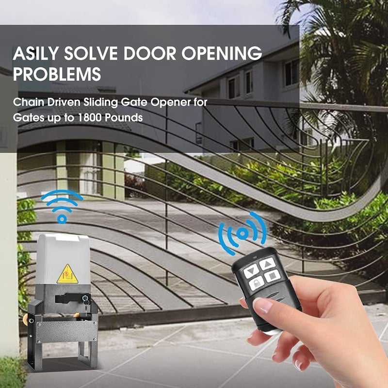 Remote Control for Chain Driven Sliding Gate Opener Wireless Remote Transmitter (1x Backup Key) Only Suitable for Gate Opener