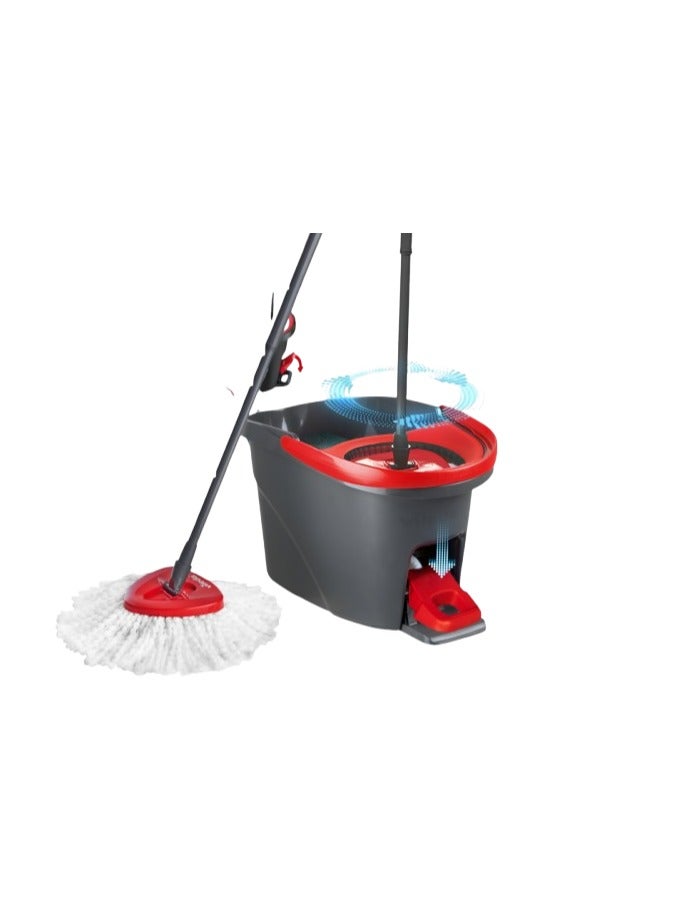 Vitacelli Easy Wring & Clean Spin Mop & Bucket Set with Foot Pedal | Telescopic Handle (85-123 cm) | 2-in-1 Microfiber Mop Head for Effortless Floor Cleaning - Image 1