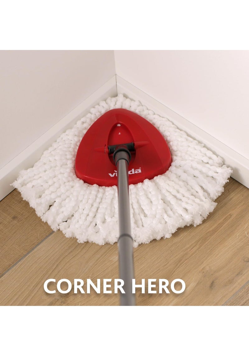 Vitacelli Easy Wring & Clean Spin Mop & Bucket Set with Foot Pedal | Telescopic Handle (85-123 cm) | 2-in-1 Microfiber Mop Head for Effortless Floor Cleaning - Image 5