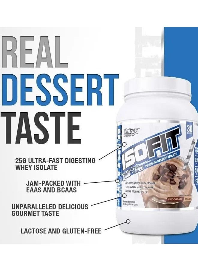 Nutrex Research - ISOFIT Guilt Free whey Isolate Lactose Free Chocolate Shake 70 Servings 2317g - Image 1