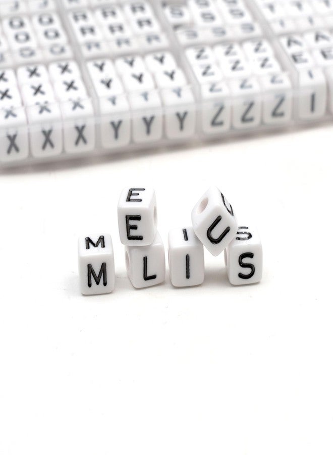 MELIUS Acrylic Square Large Letter Beads, 252Pcs 10x10mm Big Alphabet Paracord Beads for Jewelry Making, DIY Necklaces Collars, Key Chains, Bracelets (White) - Image 4