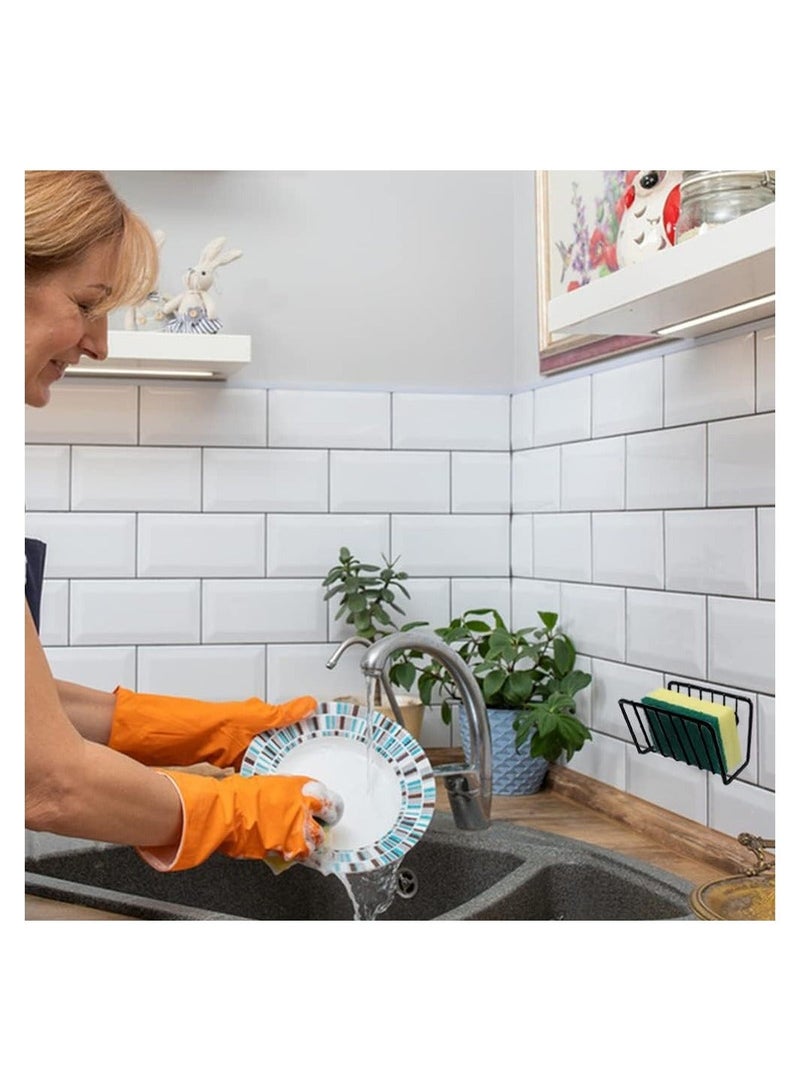 Y&D Kitchen Stainless Steel Sponge Holder, Holder with 4 Suction Cups, Sink Organizer for Sponge, Soap, Scrubber, Basket Brush Dishcloth Hanger  - Image 4