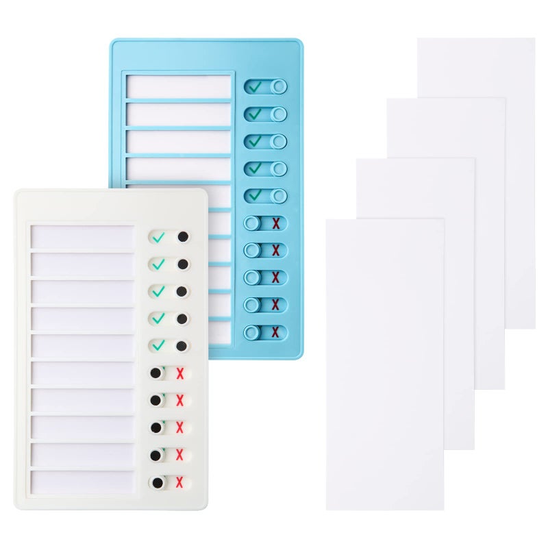 Aleric 2 Pieces Chore Chart for Kids to do List Chores Checklist Task Board, Sliding Morning Routine Chart for Adults, Daily Memo RV Checklist Planning Boards Reminder Charts - Image 1