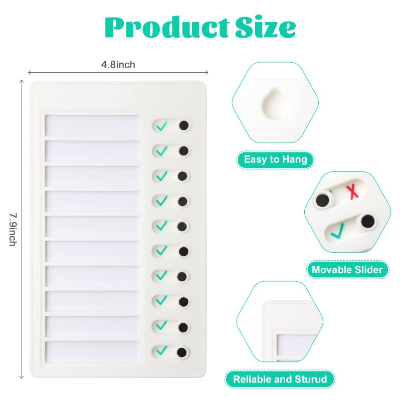 Aleric 2 Pieces Chore Chart for Kids to do List Chores Checklist Task Board, Sliding Morning Routine Chart for Adults, Daily Memo RV Checklist Planning Boards Reminder Charts - Image 2