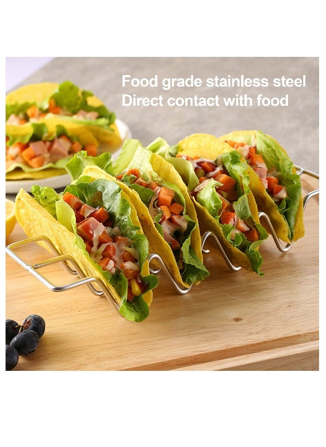 Generic - 4Pcs Taco Holders, Stainless Steel Taco Shell Holder Stand, Taco Tray Plates for Taco Gifts Accessories, Baking, Dishwa Sher and Grill Safe - Image 1