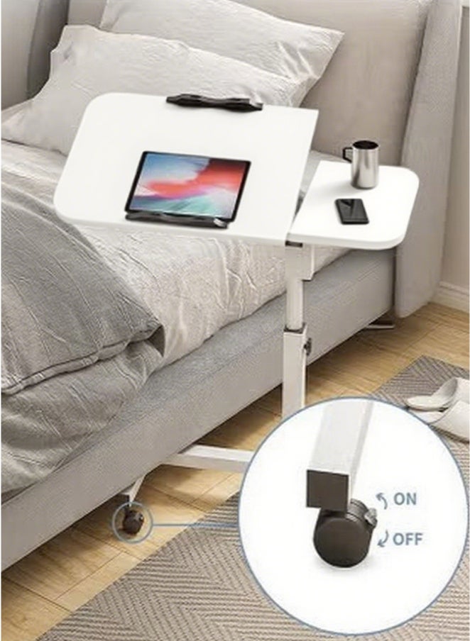 RATSAW Side Table, Lifting and Rotating Service Table with Wheel, Multi-Purpose Laptop Table, 60×40cm Height Adjustable Bedside or Sofa Serving Table - Image 4