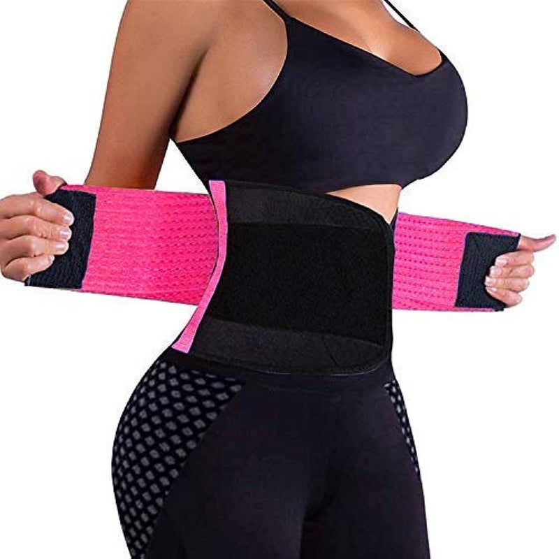 VENUZOR Waist Trainer Belt for Women - Waist Cincher Trimmer - Slimming Body Shaper Belt - Sport Girdle Belt (UP Graded)(Hot Pink,Small) - Image 1