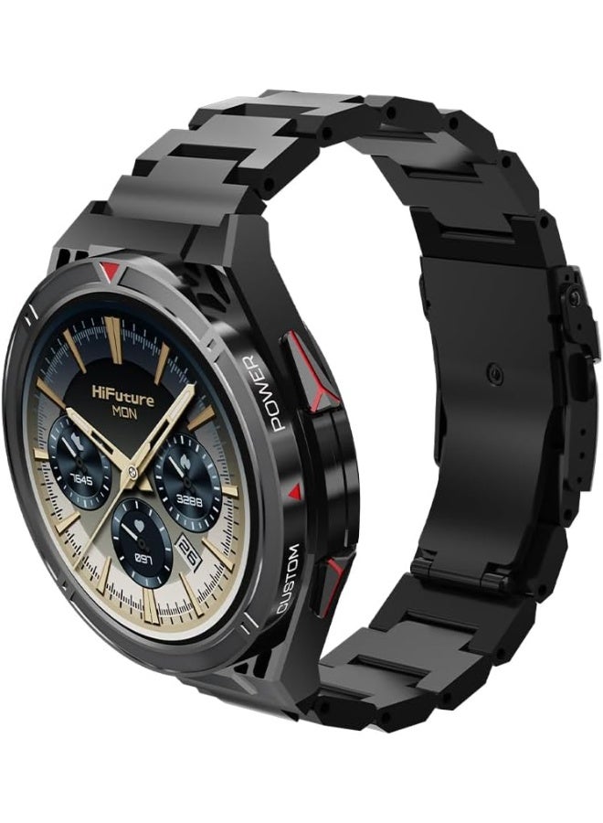 HiFuture HiFuture ACTIVE Smartwatch with Dual-Band GPS, Dual-Core CPU, 1.43" AMOLED Display, Barometric Altimeter, Built-In Compass, 50M Waterproof, Syntra AI, Extra Band Included-Black Red - Image 4