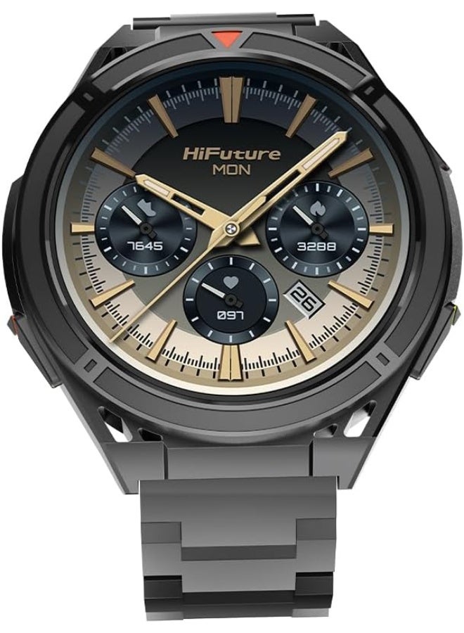 HiFuture HiFuture ACTIVE Smartwatch with Dual-Band GPS, Dual-Core CPU, 1.43" AMOLED Display, Barometric Altimeter, Built-In Compass, 50M Waterproof, Syntra AI, Extra Band Included-Black Red - Image 2