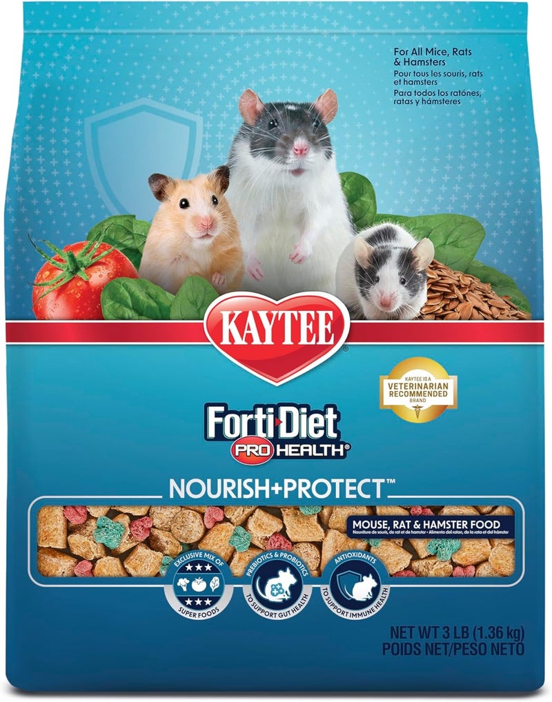 Kaytee KY99994 Forti Diet Pro Health Food for Mouse and Pet Rats, 3-Pound - Image 1