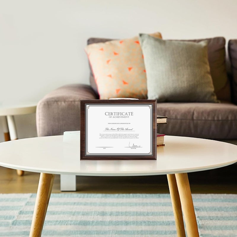 إطار صور دبلوم خشبي ABOOFAN مقاس A4 280x210 مم بلون الجوز مع حامل أكريليك للعرض الأفقي والعمودي للشهادات والمستندات للمنزل والمكتب - Image 5