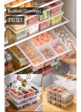 3 Pieces Luna Covered 5 Compartment Refrigerator Organizer Vegetable Rack - Meat Fish Vegetable Organizer - pzsku/ZC51DB92C91452DDA5E38Z/45/_/1725726012/6dac0051-001c-4afb-9e0d-f44c516cbe35