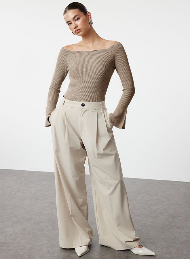 trendyol Mink Carmen Collar Sweater - Image 2