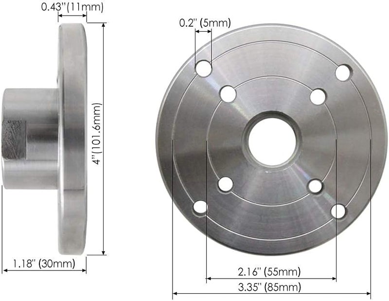 PHUKIMLONG 4" Wood Lathe Steel Faceplate Chucks, 1”-8TPI Thread Woodworking Accessories Tools - Image 5