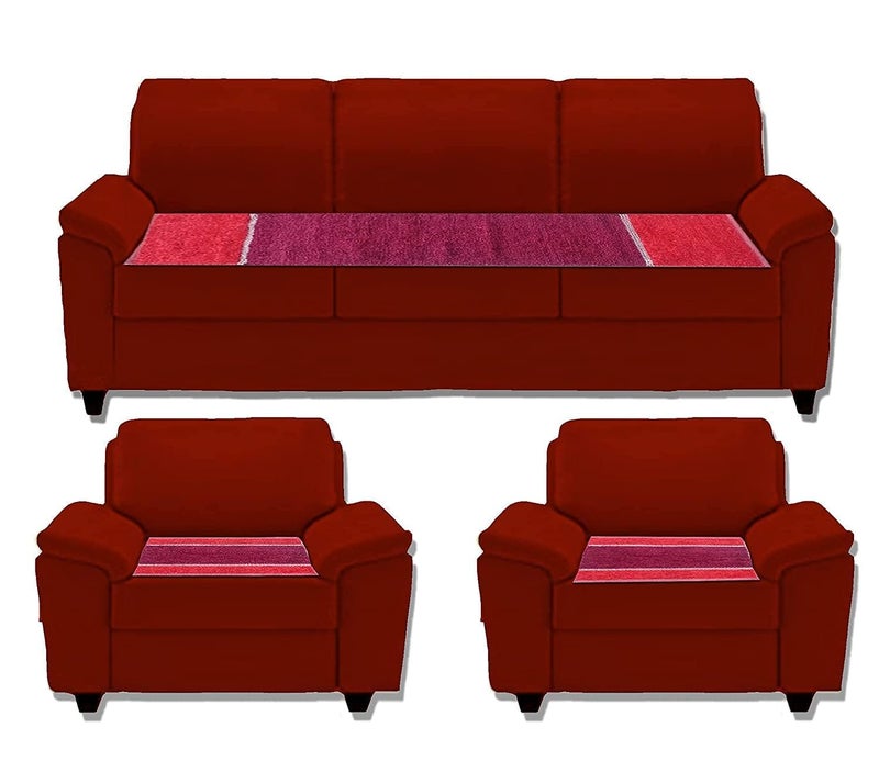 HOME FIESTA The First Home Decor Stylish and Protective 5 Seater Sofa Cover Enhance Your Living Space 1 Piece of 22X68 INCH 2 Piece of 22X22 INCH RED Wine