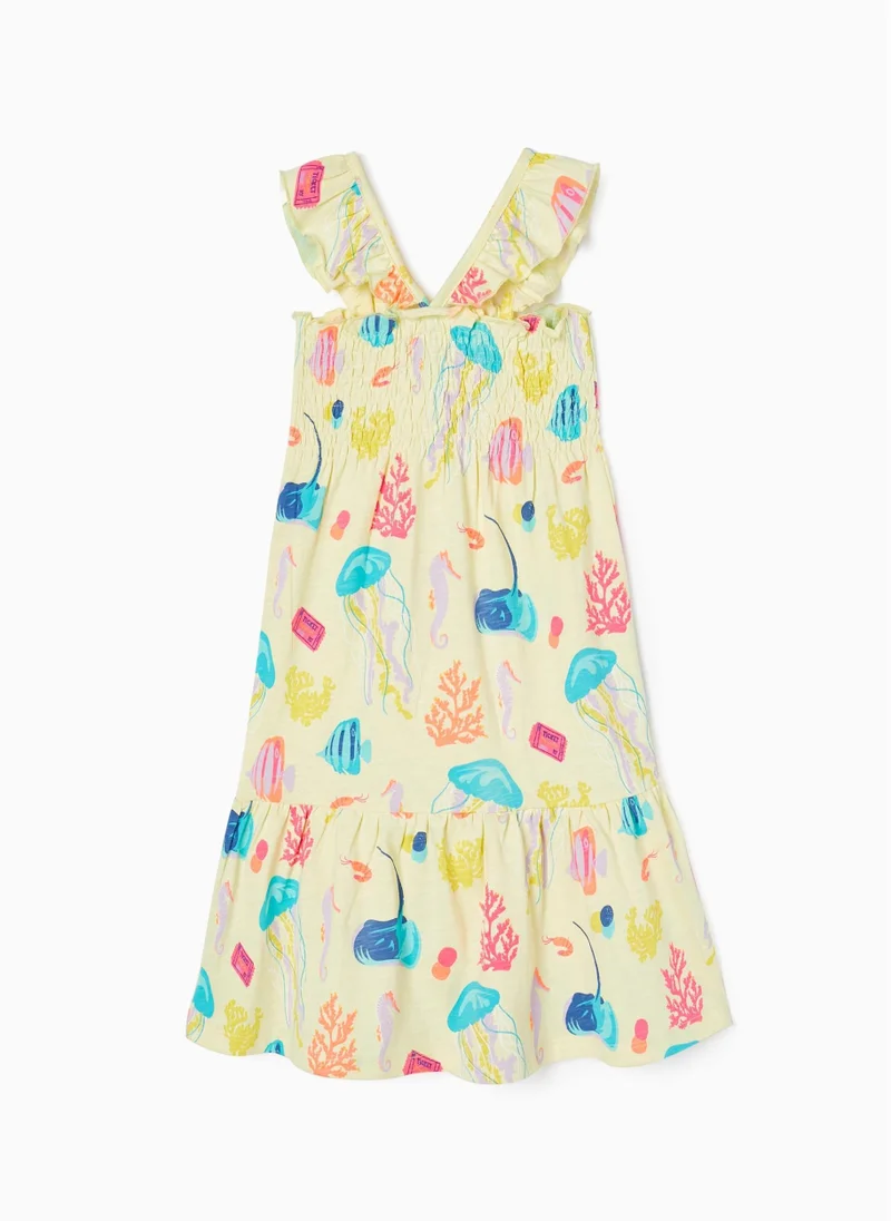 Zippy Zippy Cotton Dress For Girls Ocean