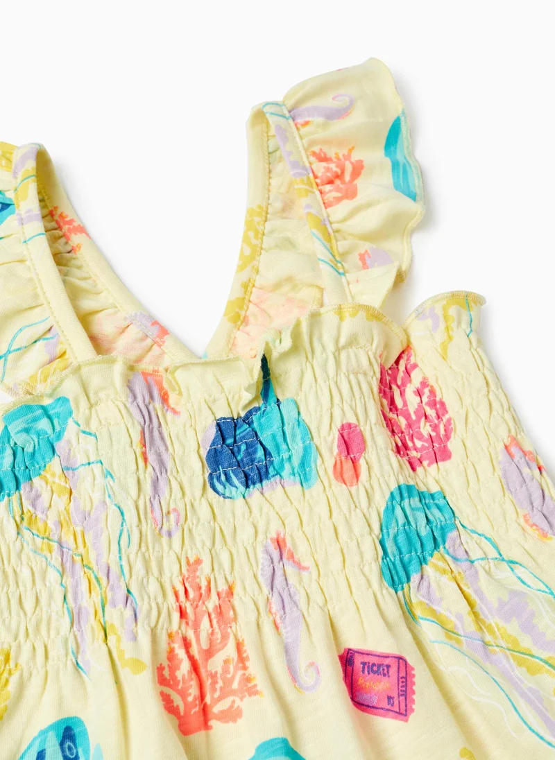 Zippy Zippy Cotton Dress For Girls Ocean
