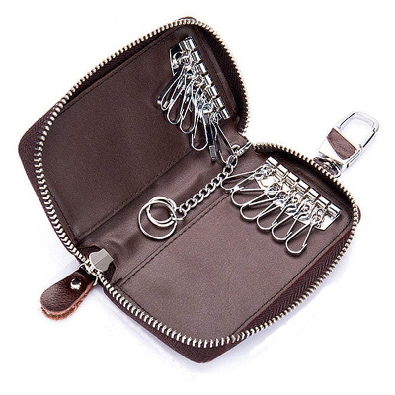 Zitokin Large Leather Key Case Wallet with 12 Hooks & 1 Keychain/Ring for Men or Women (Black) - Image 4