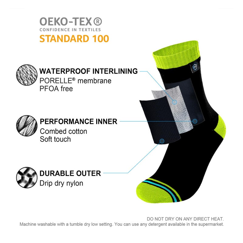 DexShell Waterproof Socks for Men & Women, Hiking Walking Outdoor Activities in Cold Wet Weather, Breathable Membrane PFOA-free Laminated Combed Cotton Inners by Patented Craft, Unisex LG, HVY Black - Image 2
