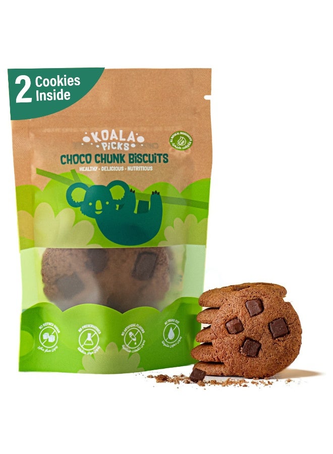 KOALA Picks 2pcs Choco Chunk & Choco Chip – Healthy Snack for Kids & Adults – No Refined Sugar, No Preservatives – Made with Oats, Date Powder & Cinnamon – 40g Pack – Nutritious Biscuits for Lunchbox - Image 1